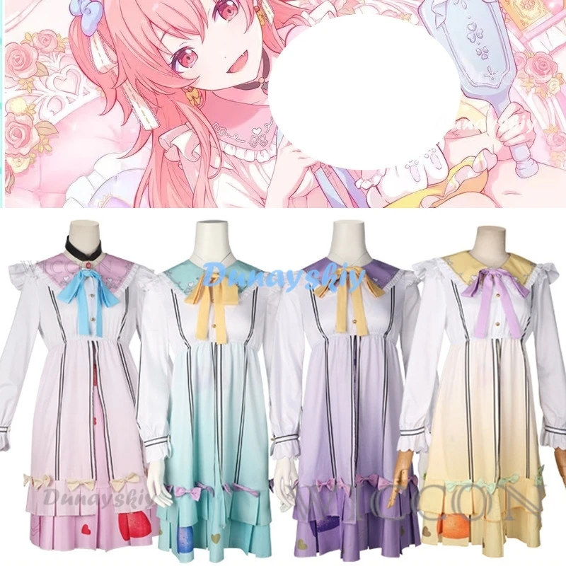 Project Sekai Hanasato Minori платье для косплея красочный сценический костюм Лолиты девочек