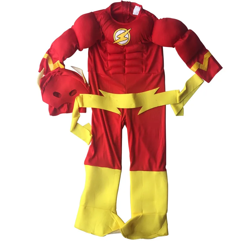Flash Muscle Kids Comics Chest Deluxe Toddler Children Cosplay Costume NEW Year Party BOY GIRL COS Suits Gifts images - 6