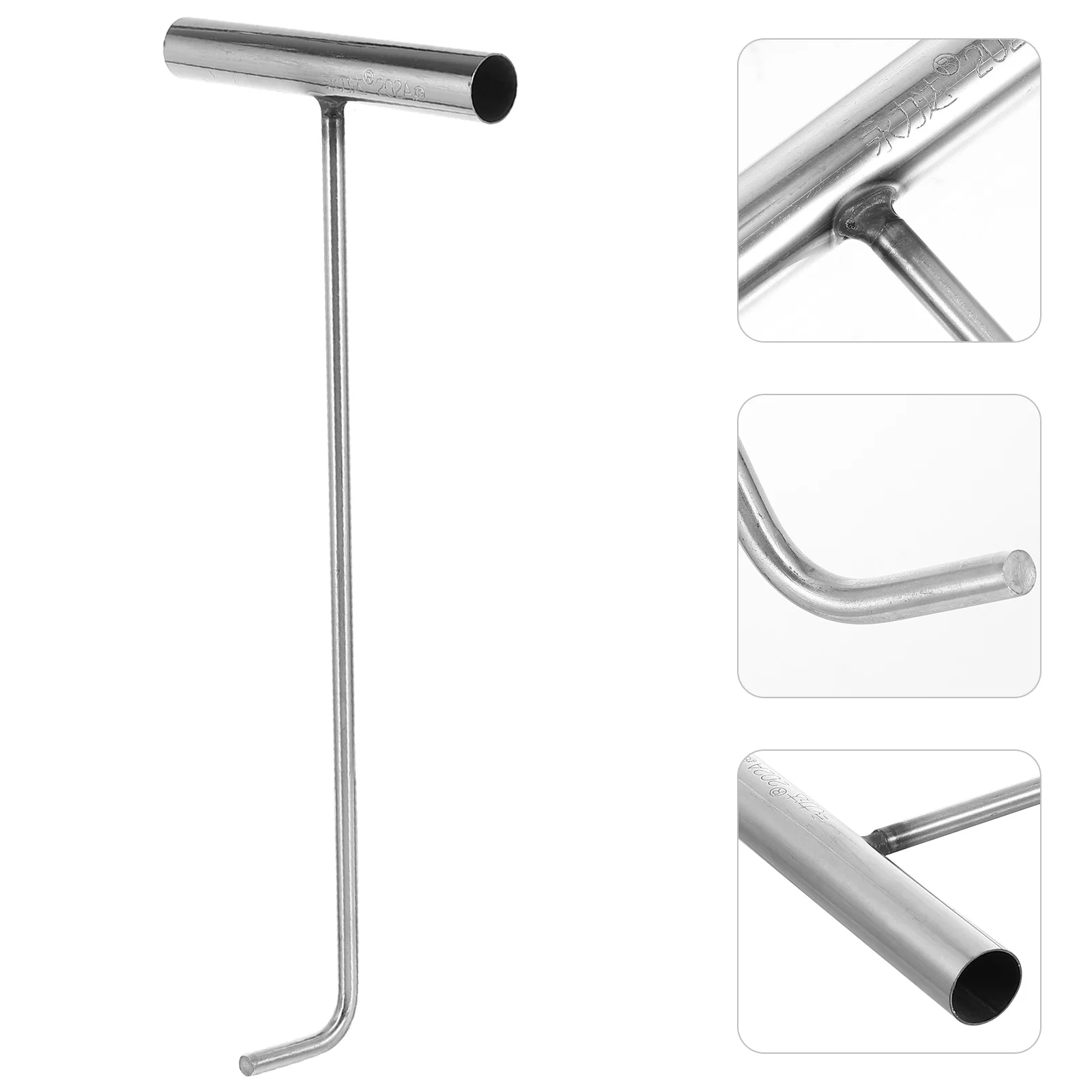 

T-hook Roll Up Door Sewer Stainless Steel Manhole Cover Lifting Tool Heavy Duty