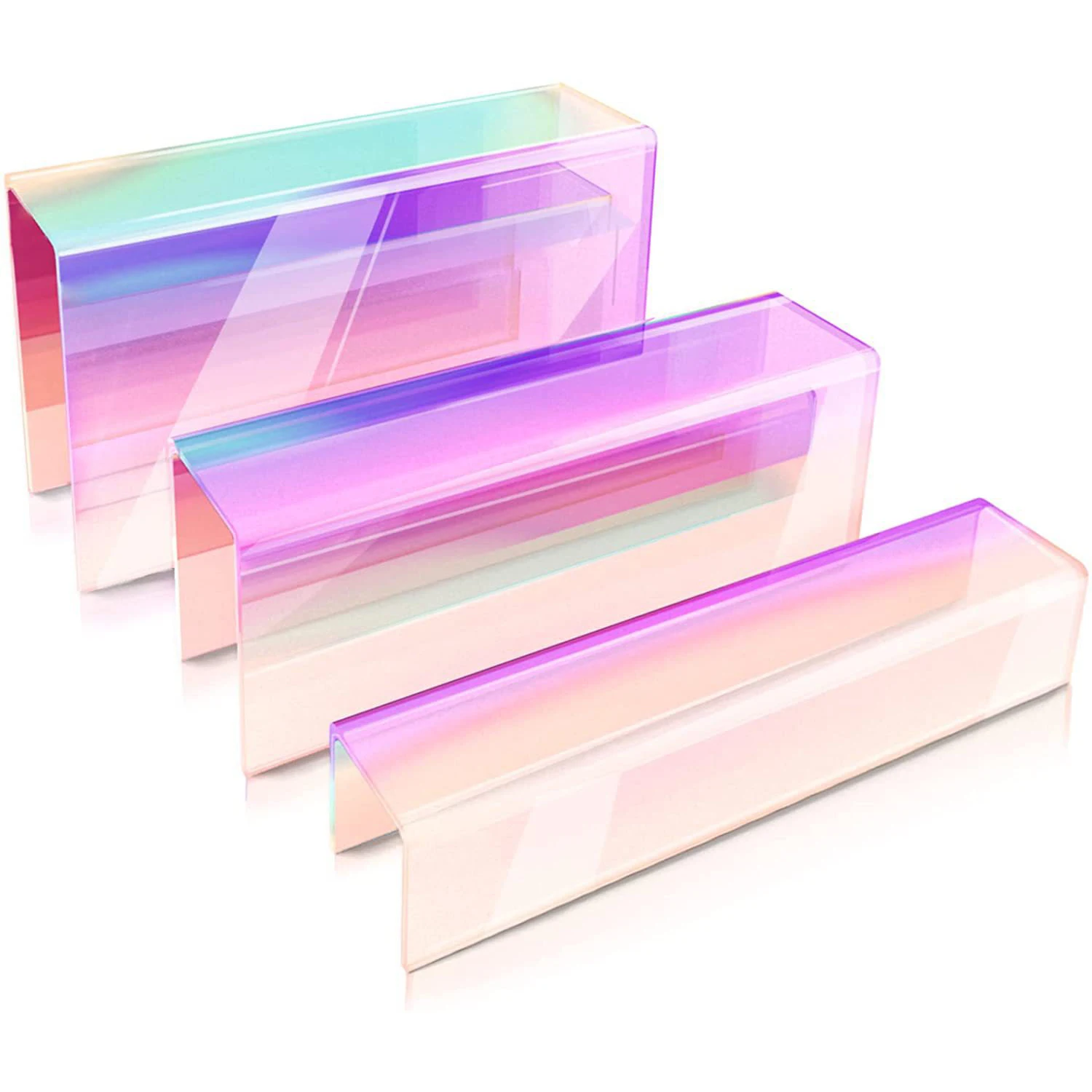 

Colorful Acrylic Display Stand For Cupcake Dessert Perfume Shoes Rack Candy Bar U Shape Clear Acrylic Jewelry Display Riser