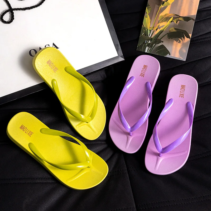 HKAZ-S slippers flip flops summer outdoor flat soled non-slip men women's beach shoes leisure comfortable fashion Couple new