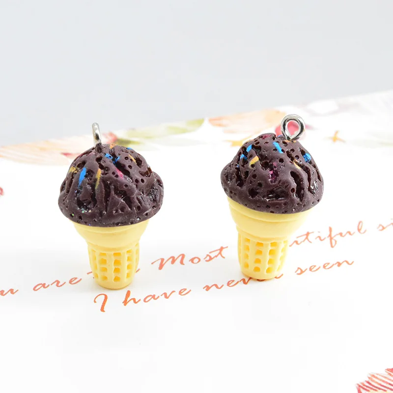 10/14 шт. 3D Мини конус мороженого из смолы шармы Милая еда брелок серьга Подвеска