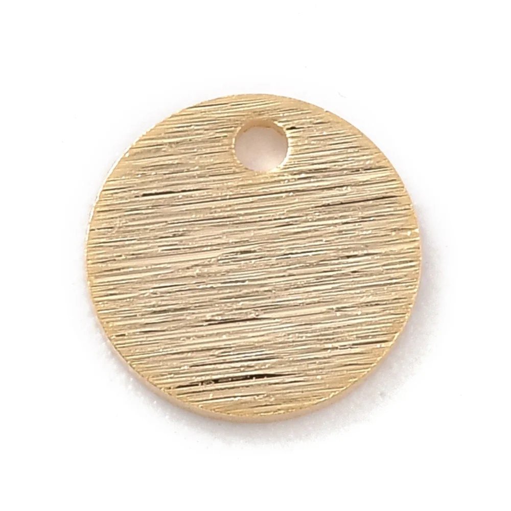 

Латунные подвески с плоским круглым покрытием из настоящего 24-каратного золота, 5-50 шт., 8x1 мм, отверстие: 1,2 мм