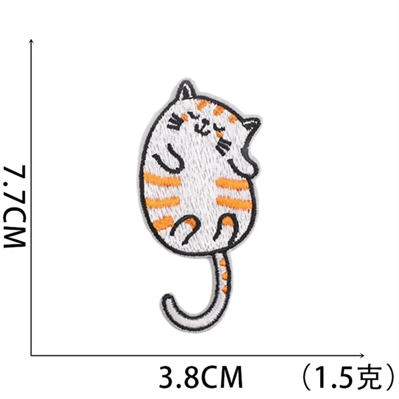 Iron On Patches for Clothes The Rural Cat Clothing Stickers Fabric Sewing Embroidered Patch Thermal Adhesive Applique Fusible