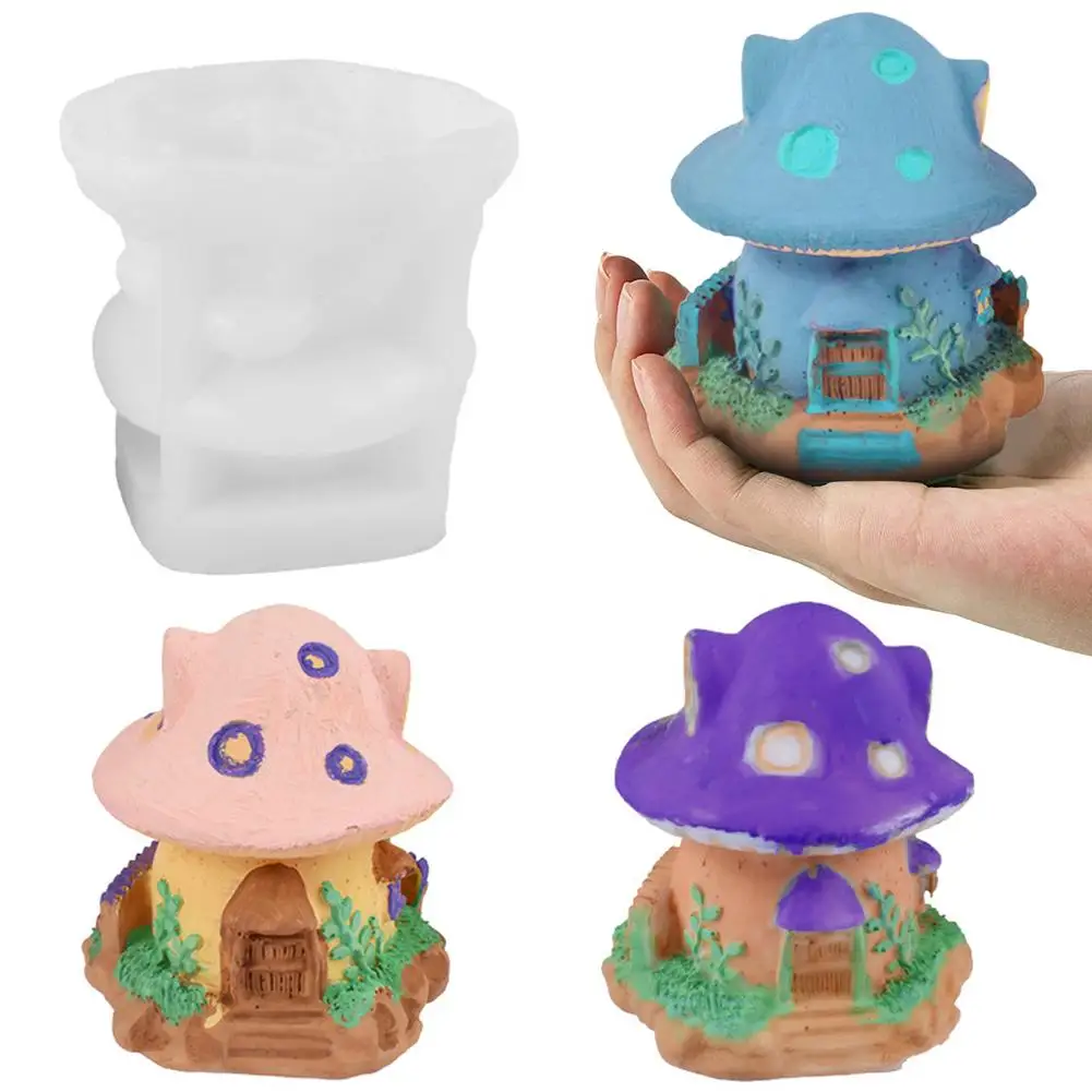 

1pc Silicone Molds Washable Reusable Multipurpose Mushroom House Ornament Mould For Diy Resin Epoxy Casting Craft