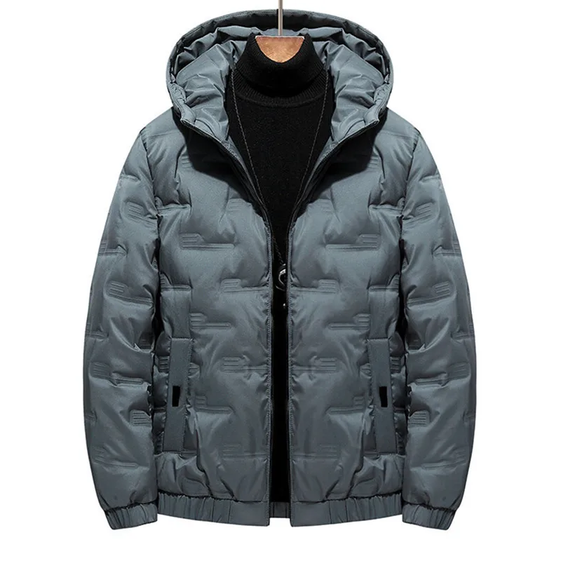 UHYTGF 5XL Coat Men's 2022 Light Thin Down Jacket Parkas Cotton Overcoat Male Hooded Cold Proof Warm Jackets For Men Outewear156