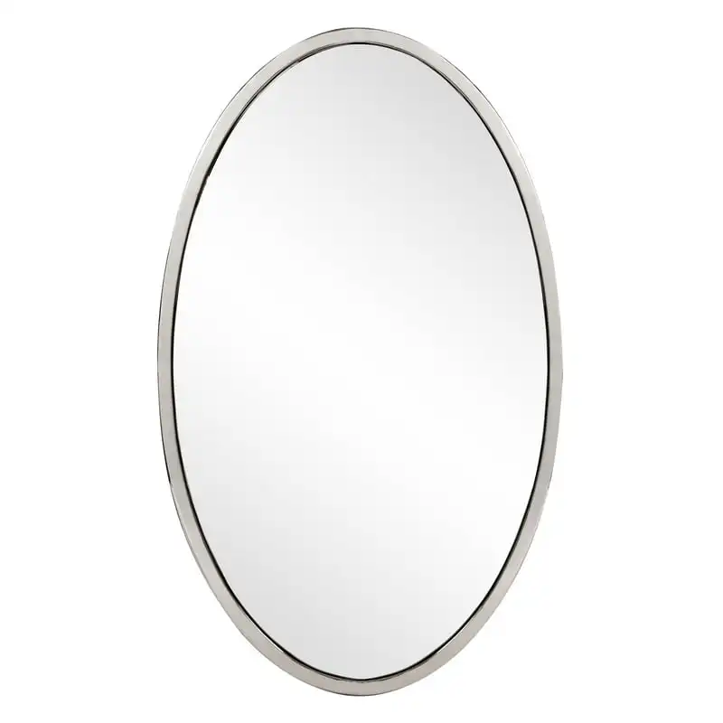 

Dillon Oval Stainless Steel 21.5" by 35.5" Silver Wall Mirror