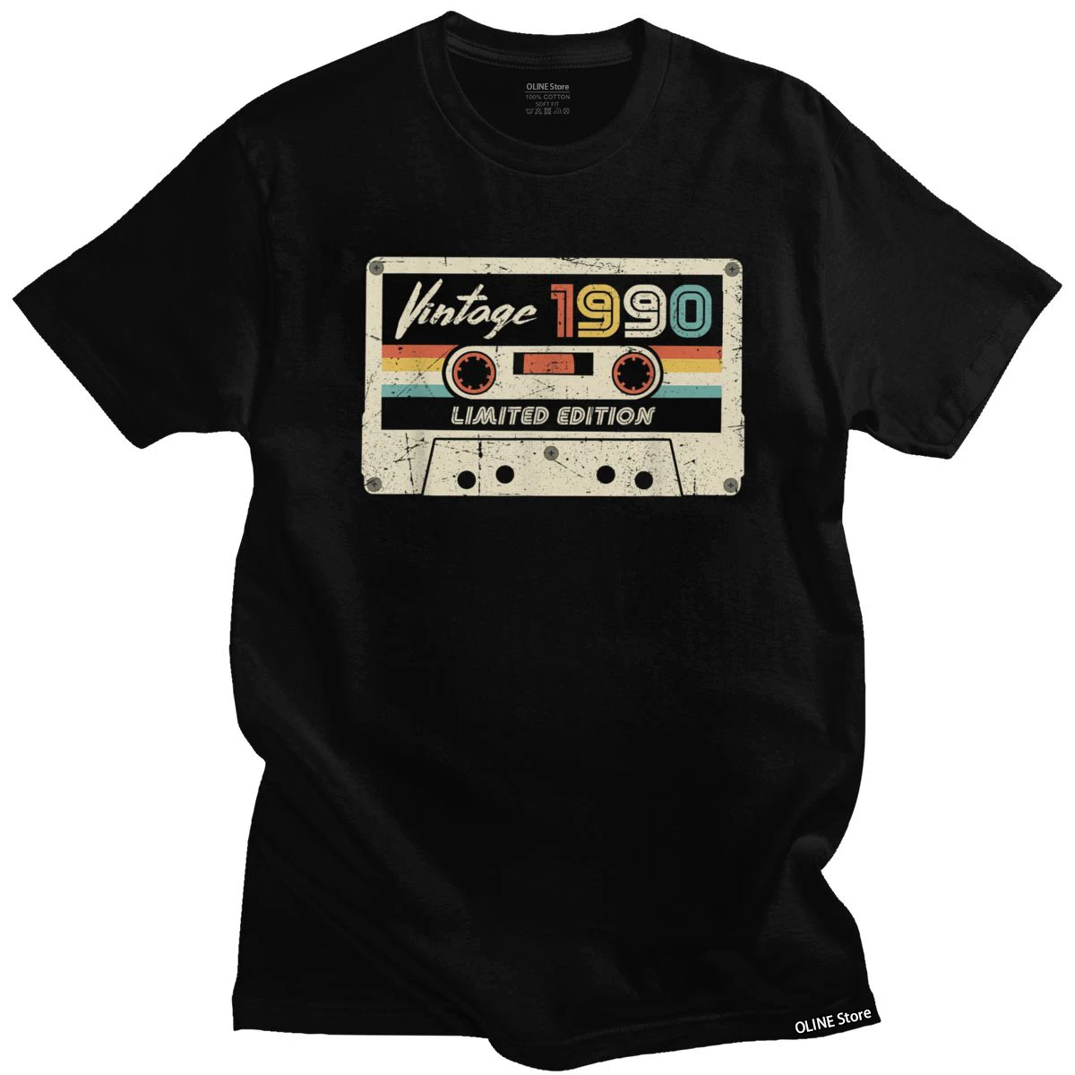 

Classic Vintage Made In 1990 T Shirt Men Short Sleeve 30th Birthday Gift Retro Cassette Tshirt Cotton Tee Shirt Anniversary Tops