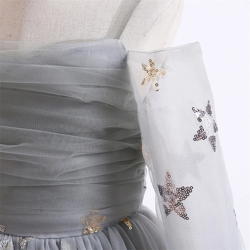 Синее платье для девочки со звездами Тюлевое бальное принцессы вечернее