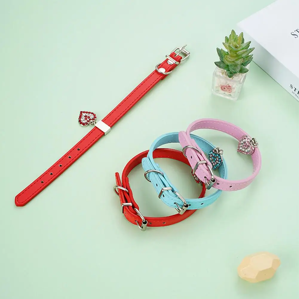 

Pet Collars With Heart-shaped Pendant Comfortable Breathable Pet Neck Accessories For Small Medium Dogs