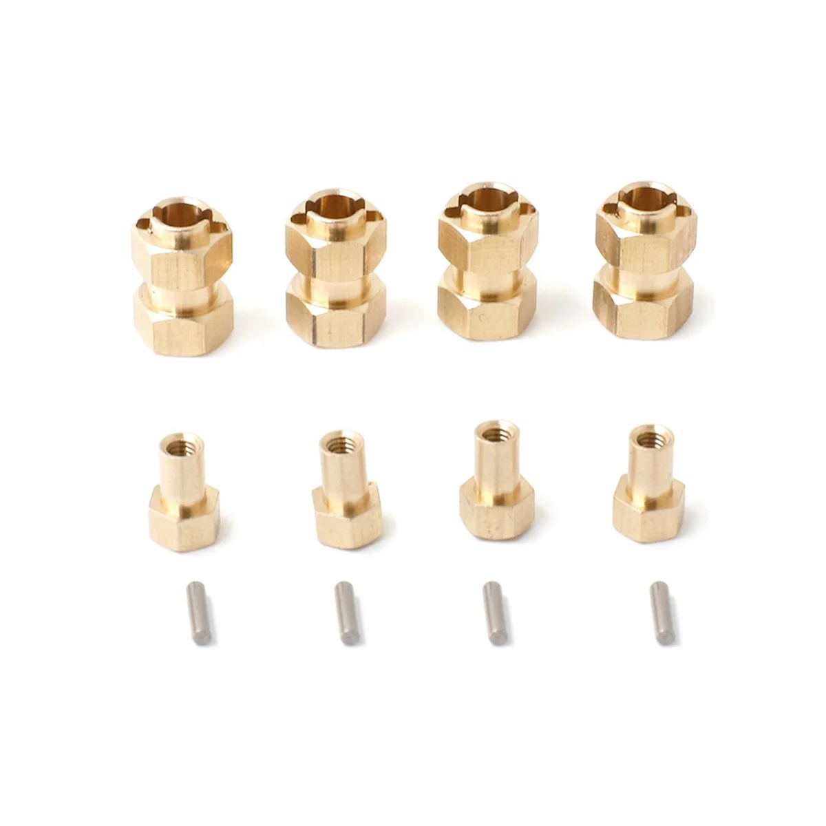 4Pcs Brass Extended Wheel Hex Hub Adapter 9750 for Traxxas TRX4M TRX-4M 1/18 RC Crawler Car Upgrades Parts Accessories