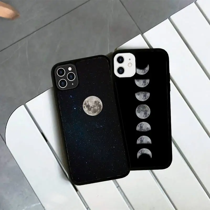 

Moon Astronaut Phone Case Silicone PC+TPU Case for iPhone 11 12 13 Pro Max 8 7 6 Plus X SE XR Hard Fundas