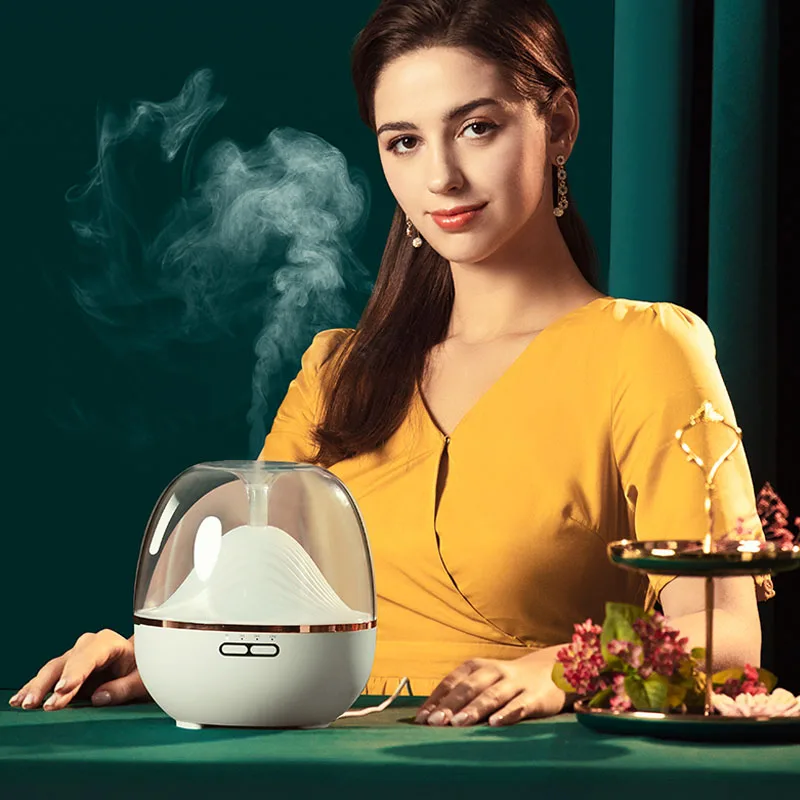 

600ML Electric Aroma Diffuser Essential Oil Aromatherapy Ultrasonic Mountain Looming Mist Maker with Warm LED Lamp Humidificador