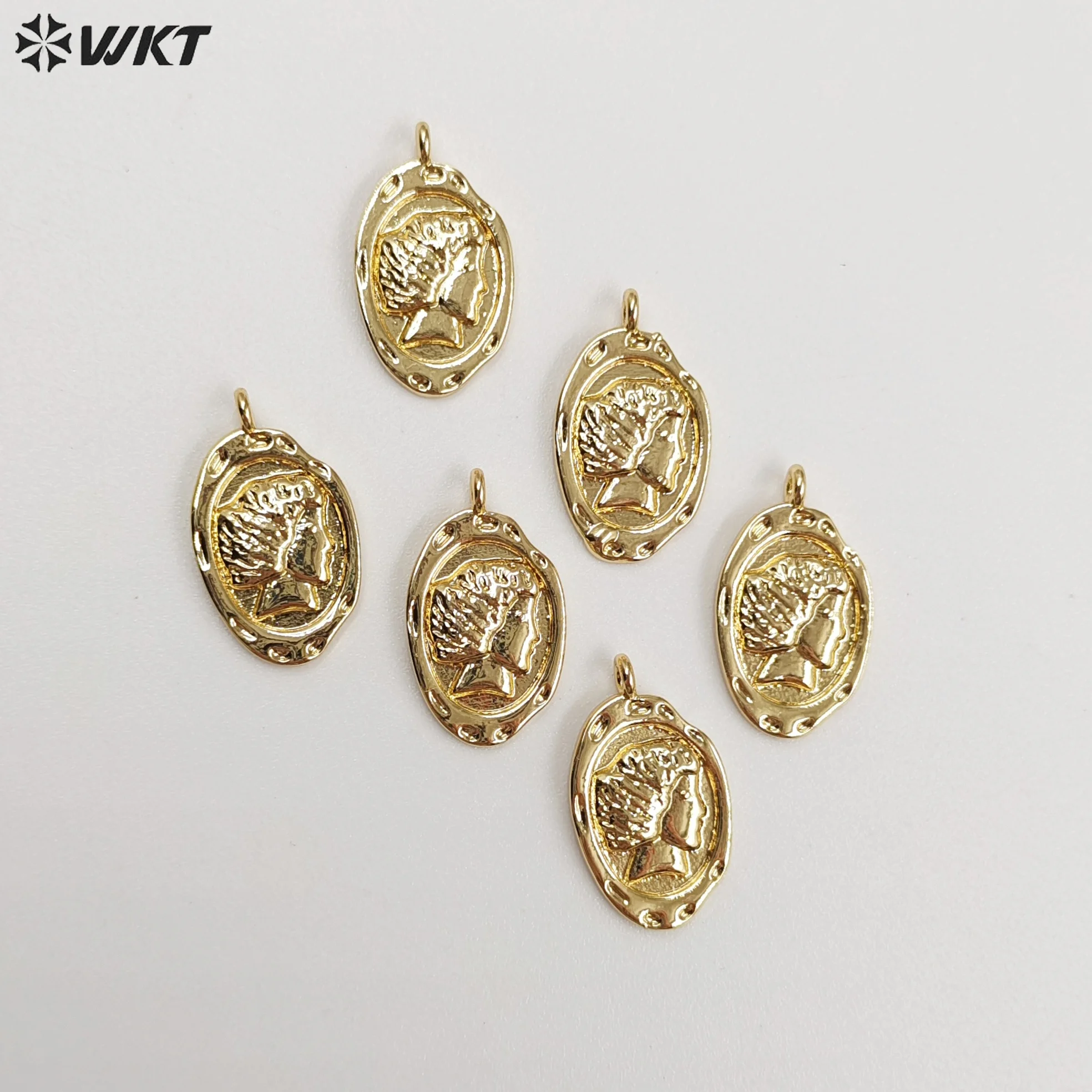 Шармы WKT из желтой латуни 18К золото 10 мм