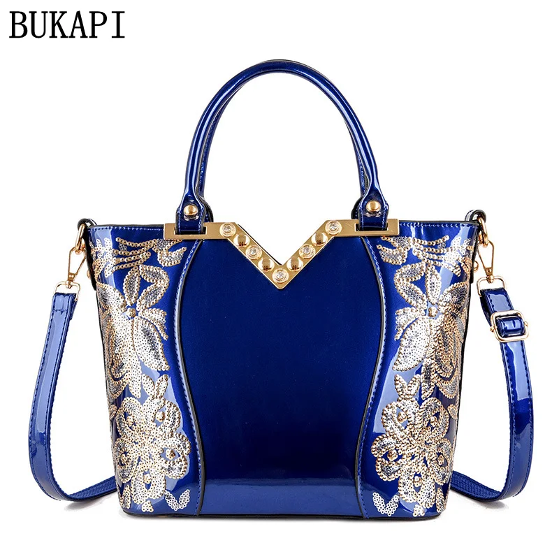 

Women's embroidered sequins with diamond flower shoulder bag Urban simple large capacity Dai Fei bag Horizontal square handbag