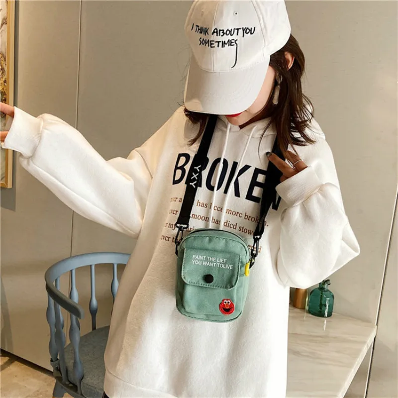 

New Trend Canvas Bag Women's Crossbody Shoulder Bags for Women Messenger Coin Purse Cartoon Fashion Shoulder Bags Phone Handbags