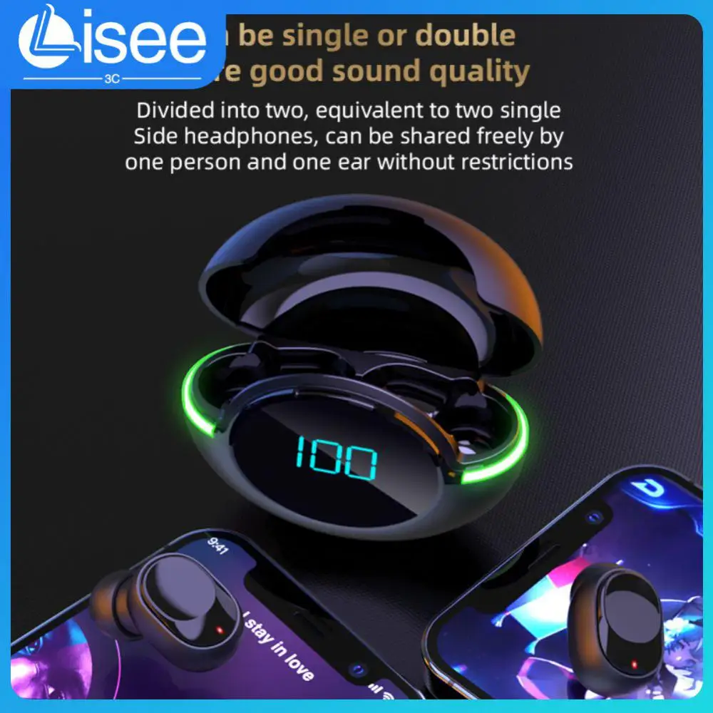 

Портативные стереонаушники Tws с микрофоном, беспроводные наушники со светодиодным цифровым дисплеем, Спортивная гарнитура 5,1