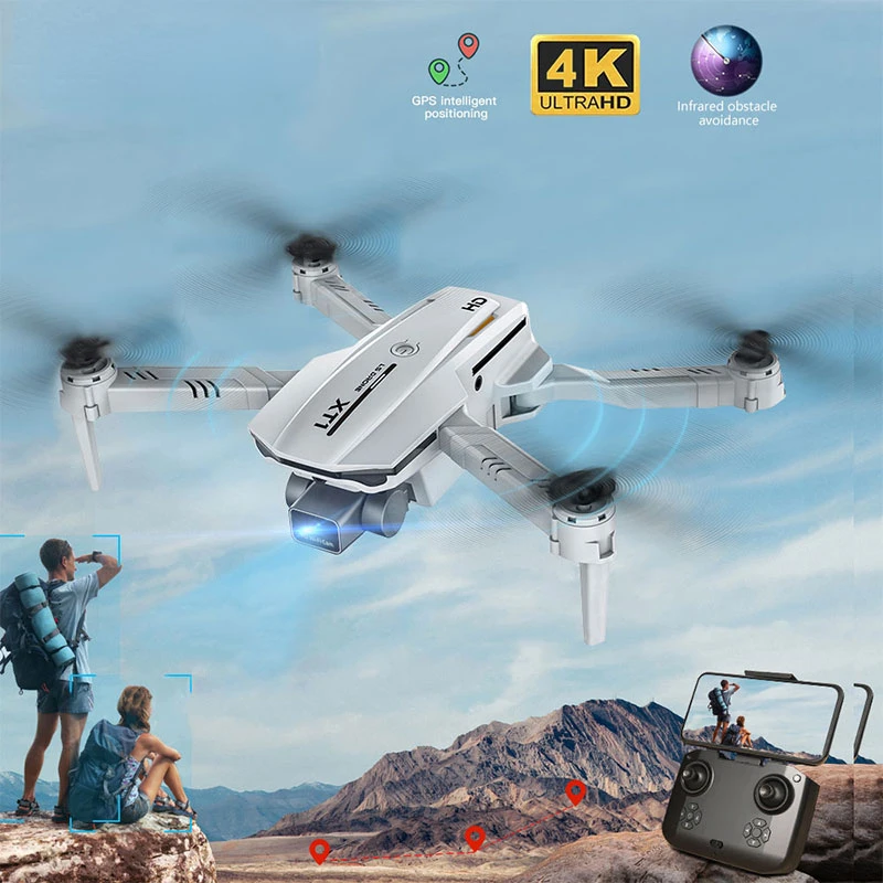 

Новинка мини небольшой Дрон 4K Профессиональная HD камера FPV Wi-Fi Трехходовой препятствия складной Квадрокоптер Радиоуправляемый вертолет иг...