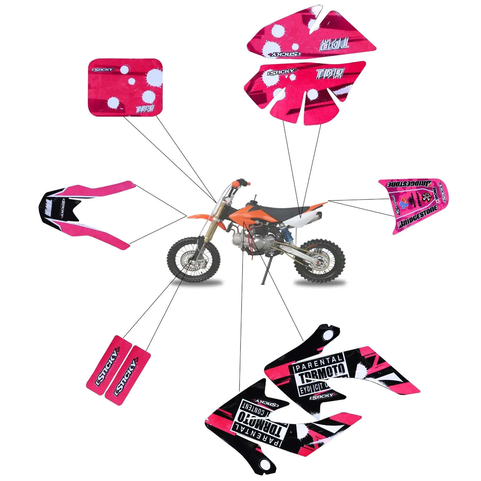 TDPRO пластмассовая наклейка CRF50 графическая набор для фотографий топливный бак XR50