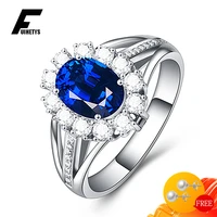 elegant 925 silver jewelry ring oval sapphire zircon gemstones open finger rings for women wedding engagement party accessories