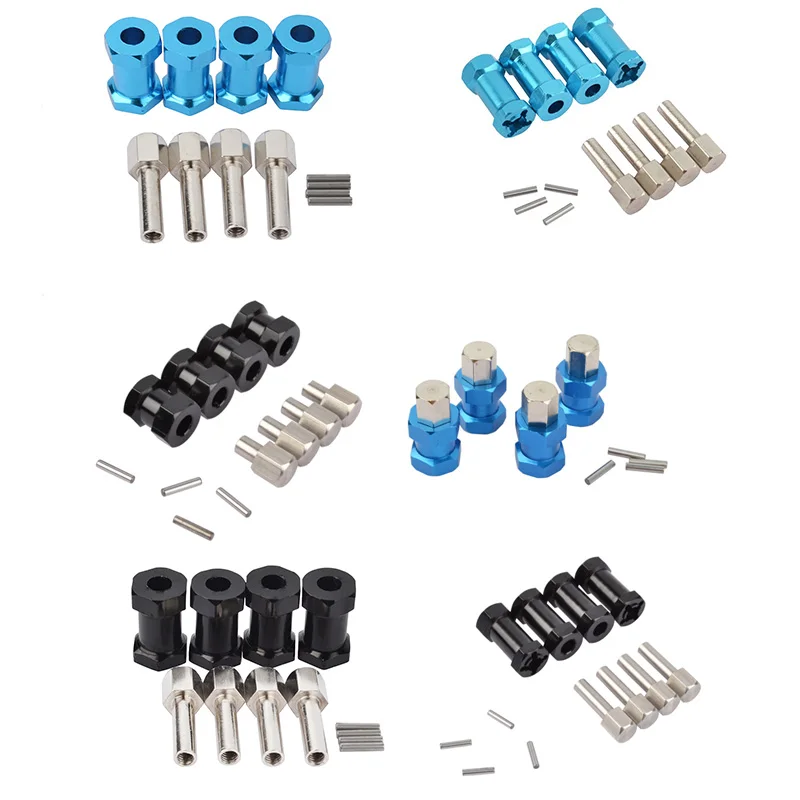 

4Pcs Aluminum RC Car 12Mm Hex Wheel Hub Drive Adaptor Extension Combiner Coupler for 1/10 RC Crawler Axial SCX10 D90