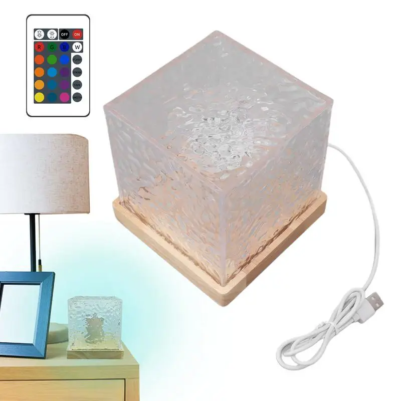 

Water Ripple Lamp 16-Color Acrylic Lamp With Remote Control Night Lighting Supplies For Coffee Table Bedside Table Entrance Hall