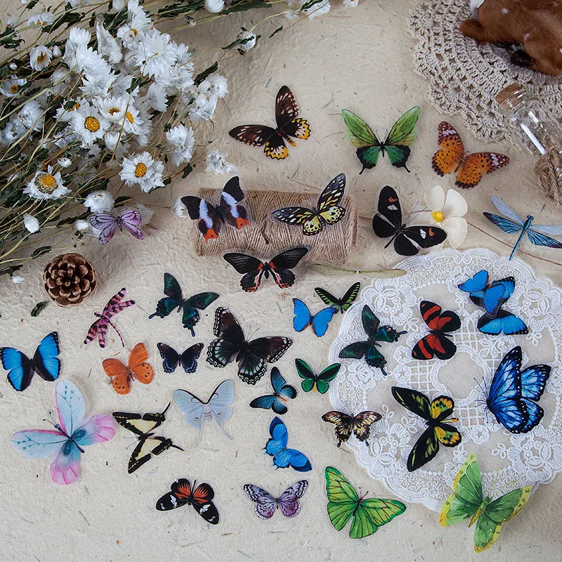 

40Pcs/pack Butterfly Stickers Diary Sealing Label Sticker Diy Scrapbooking Diary Planner Albums Decoration