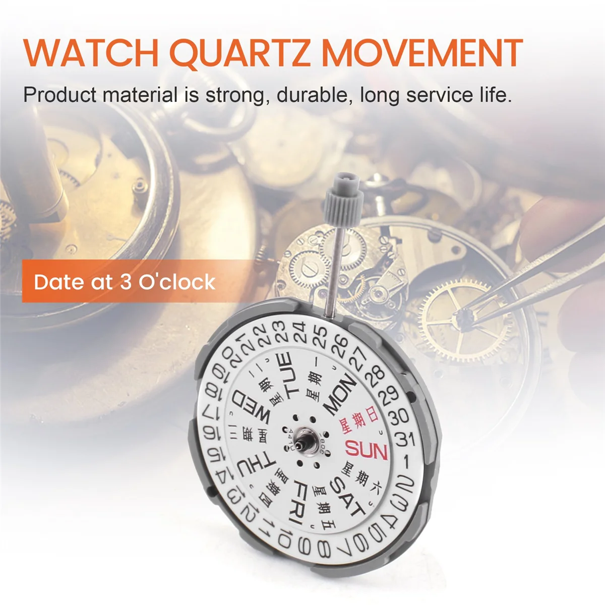 Металлический кварцевый часовой механизм с 3 стрелками и датой запасные части