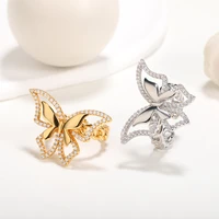 vintage butterfly ring for womens gothic punk steampunk heart butterfly adjustable moon rings for girls party jewelry 2022