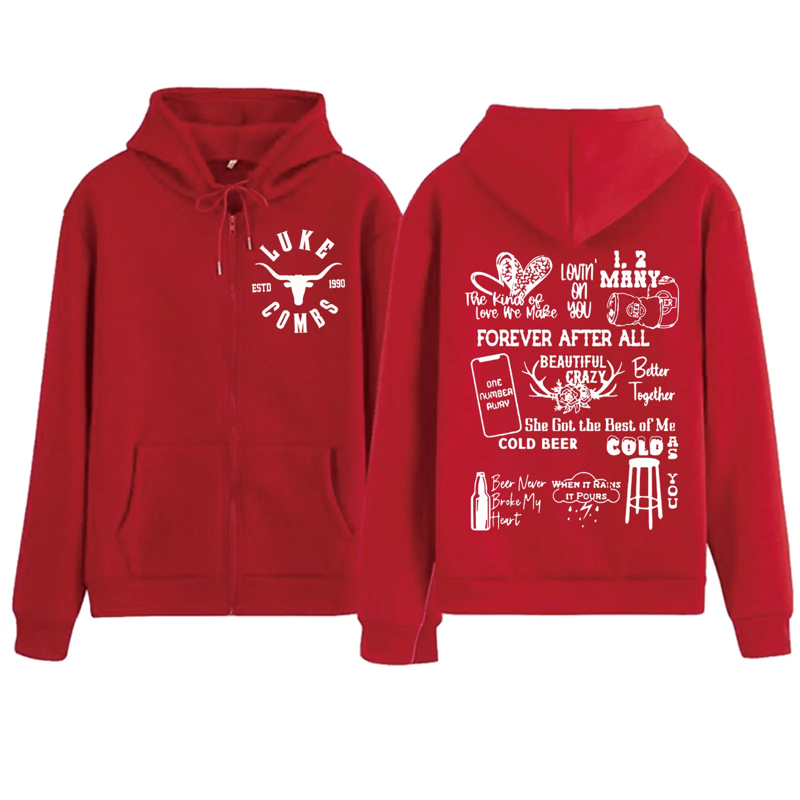 Толстовка на молнии Luke Combs пуловер в стиле Харадзюку топы толстовка вестерн