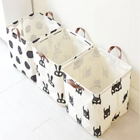 new waterproof square folding fabric storage basket cotton and linen dirty clothes basket childrens clothes toy storage bucket