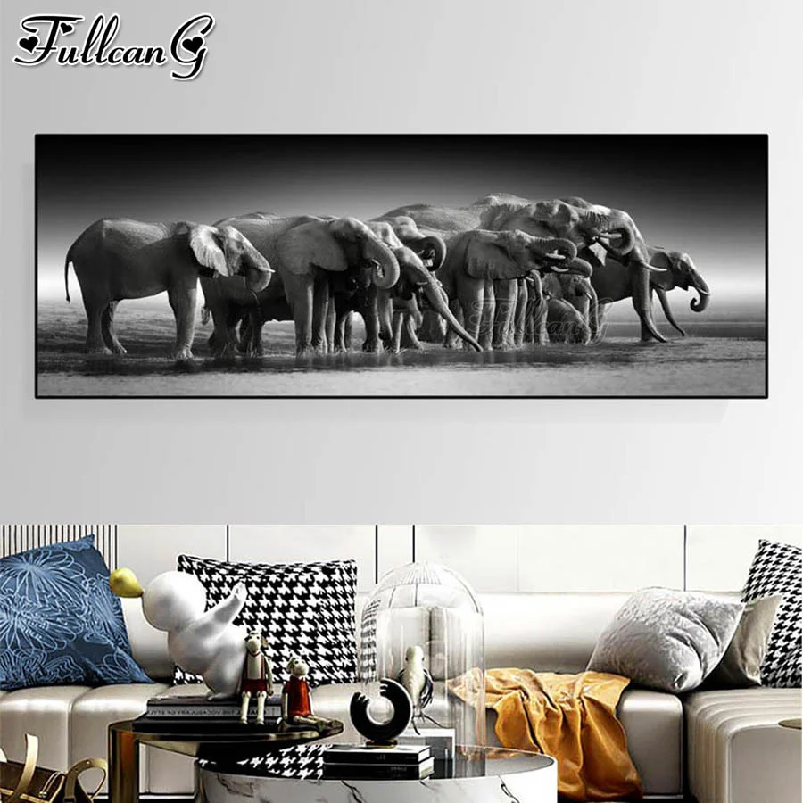 

african elephant Large 5D DIY Diamond Painting Cross Stitch Full Mosaic Embroidery Sale Needlework Animal Home Decor AA3303