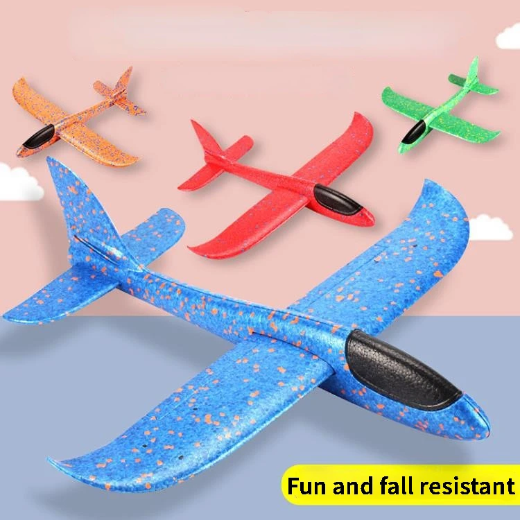 

48CM large EPP foam hand throwing aircraft colorful flashing light foam gyratory stunt pressure resistant model aircraft toy