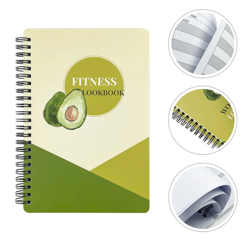 

Journal Notepad Fitness Workout Planner Notebook Book Exercise Schedule Daily Diary Training Women Agenda Planning Gym Log Food