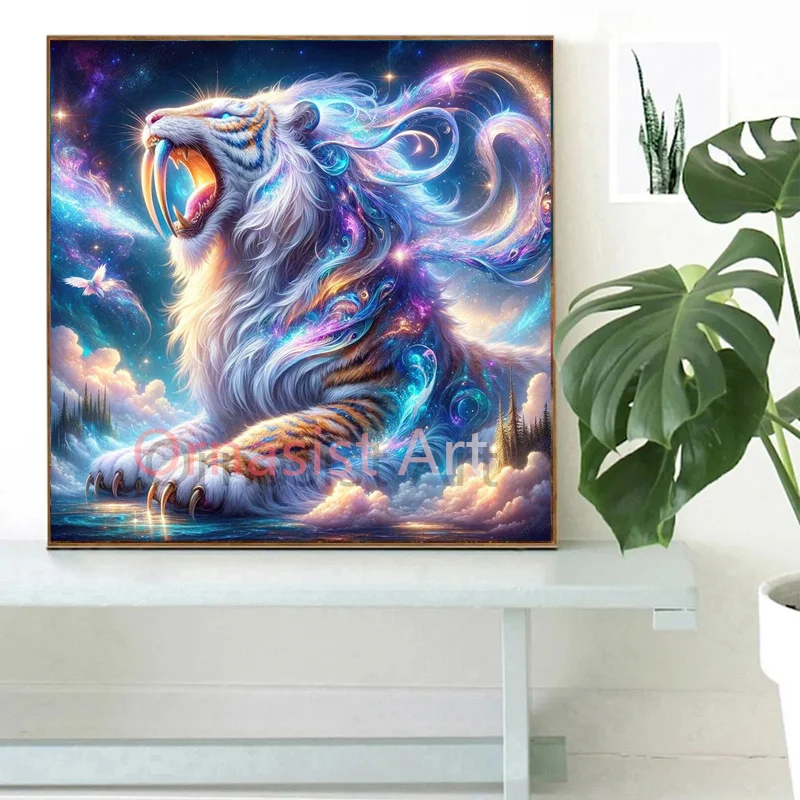 Кристаллическая алмазная живопись с тигром вышивка крестиком рукоделие