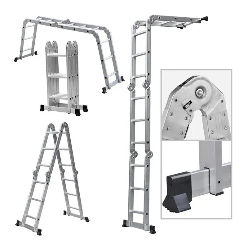 Retractable Straight Ladder 3.6m Foldable Telescopic Herringbone Ladder Stable Non-slip Home Outdoor Tool Telescopic Ladder