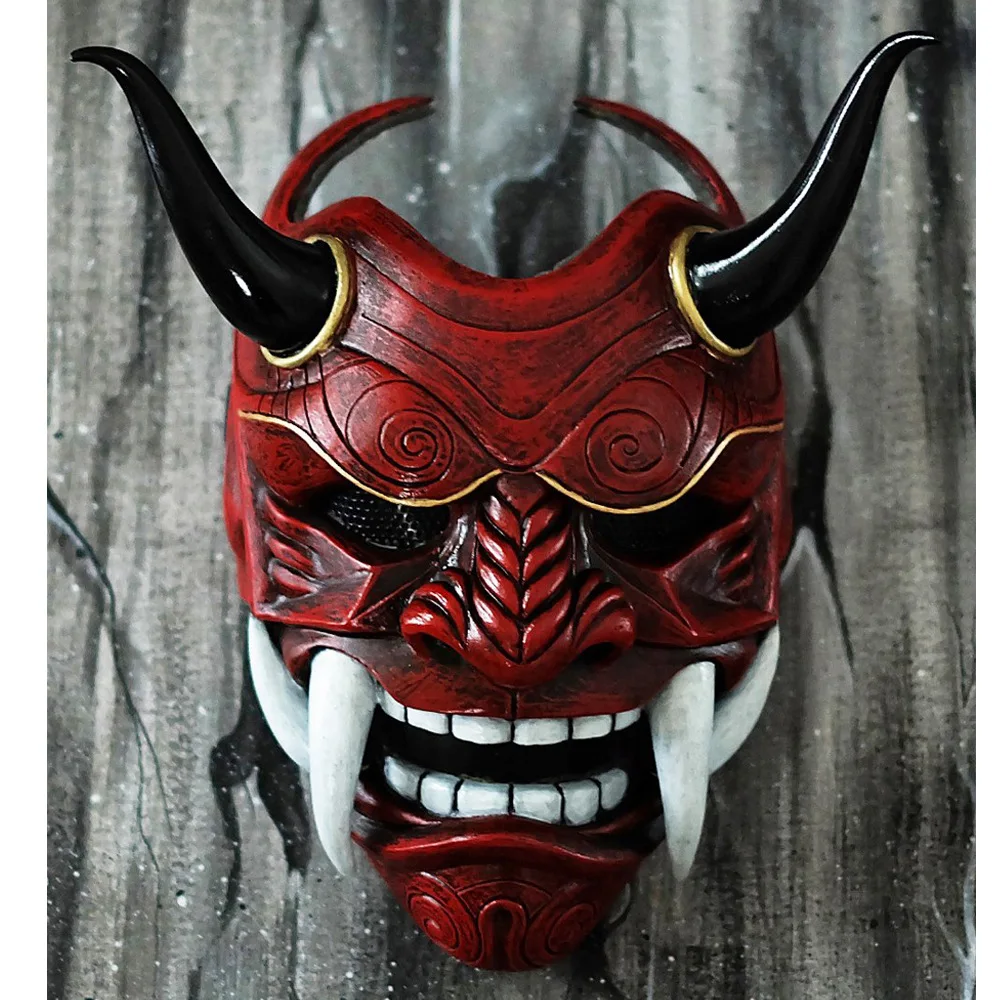 Японская Маска Hannya Demon Ghost Oni Samurai Noh Kabuki Red Prajna латексная маска для взрослых унисекс