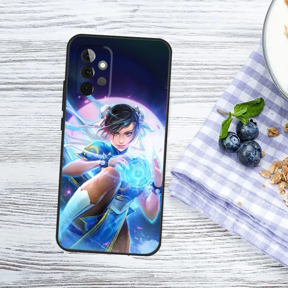 ChunLi S-Street F-Fighter Phone Case For Samsung Galaxy A13 A21s A22 A31 A32 A52 A53 A71 A80 A91 Soft Black Cover