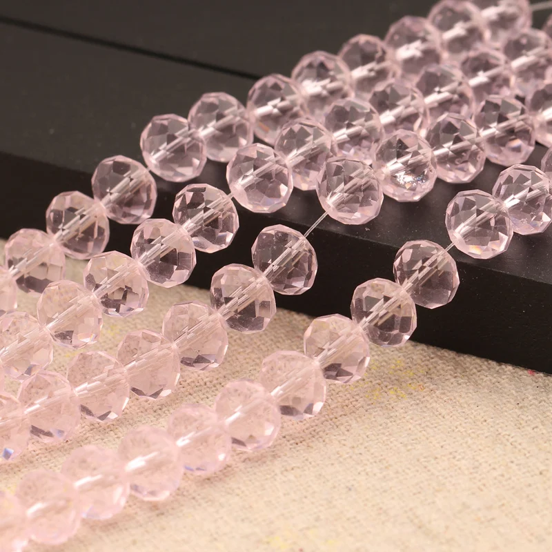

5-100pcs Pink Rondelle Faceted Crystal Glass 3mm 4mm 6mm 8mm 10mm 12mm 14mm Loose Spacer Beads for DIY Jewelry Making