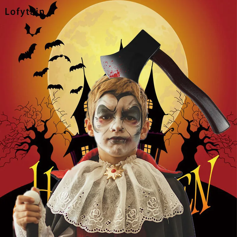 Страшный головной убор на Хэллоуин искусственные пилы крови нож искусственное