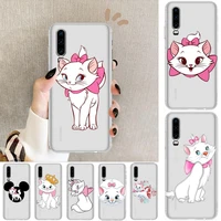disney mary cat anime phone case for huawei p50 p40 p30 p20 p10 p9 p8 lite e pro plus etui coque painting hoesjes comic