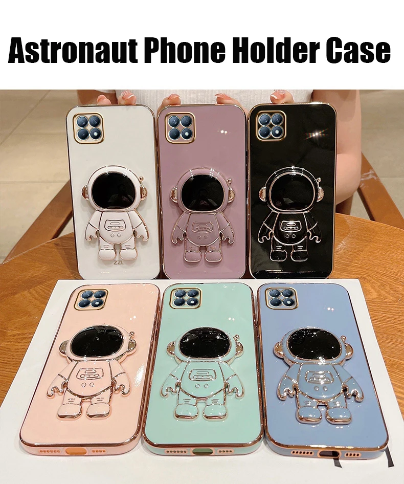3D Astronaut Folding Holder Case For OPPO Realme 9i 9Pro Plus V25 3 C35 33 31 30S 21Y C2 5Pro R11S 15X 15 Pro 17 Pro A57 39 37 images - 6