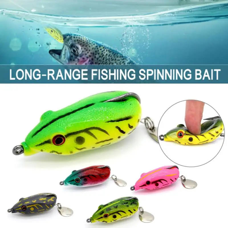 

Box Soft Frog Fishing Lures Double Hooks 5.5cm 14g Top Water Ray Frog Artificial Fishing Tackle Minnow Crank Bait Accessories
