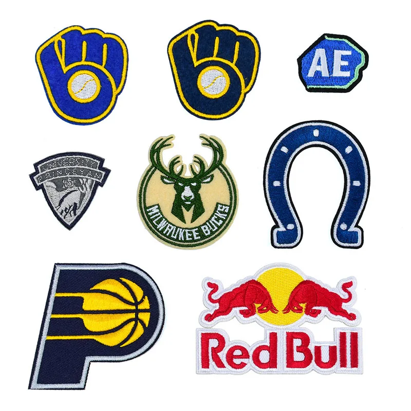 

European American Fashion Logo Ironing Embroidery Cloth Stickers Basketball Football Clock DIY Sewing Patch Clothes Bags Decor