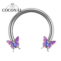 coconal women butterfly horseshoe nose rings earrings septum ring tragus piercing daith helix hoop ear earring nostril piercing