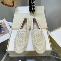 perfect shoes london varsha pearls embellished flat loafers