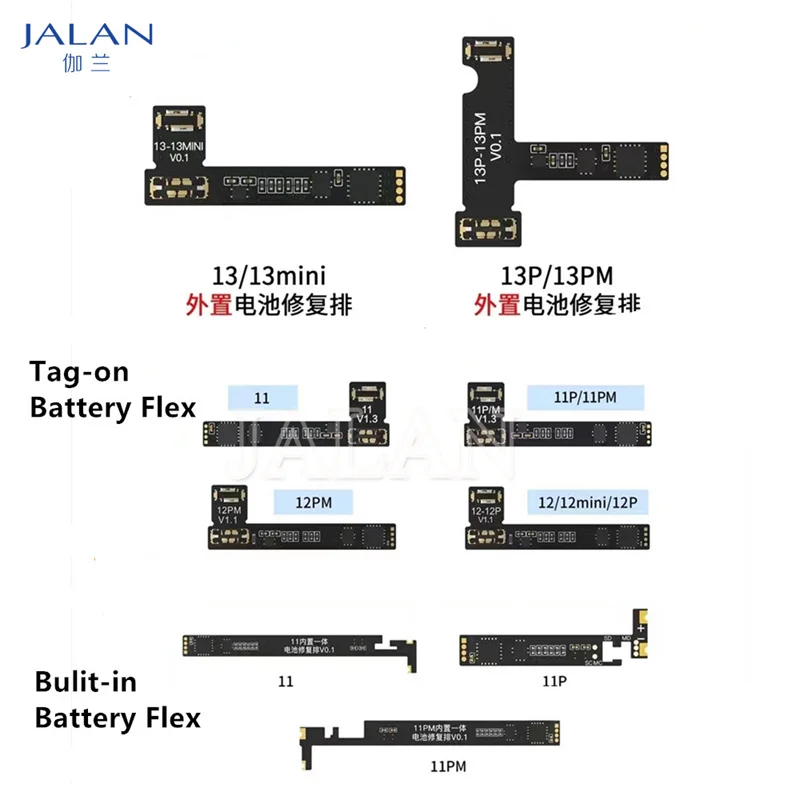 

JC V1SE External Battery Flex Cable For iPhone 11 12 13 Pro Max/Mini Change Battery Health/Data/Cycle Edit Repair Board