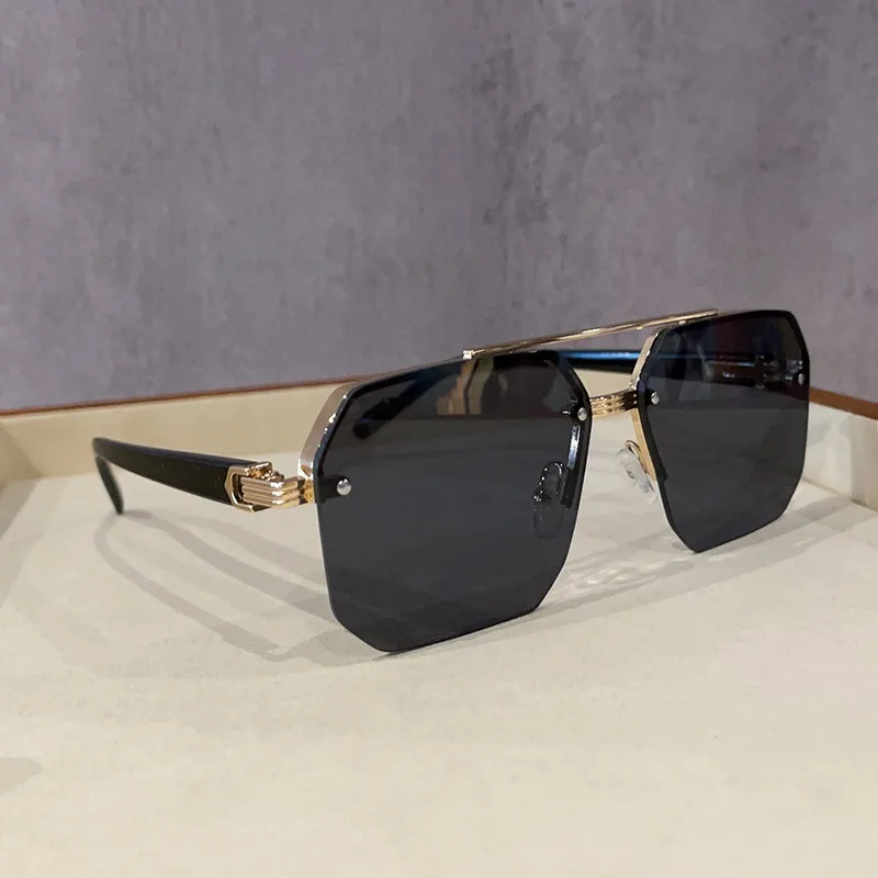 Новинка мужские металлические солнцезащитные очки квадратная половинчатая