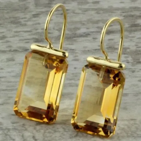 Золотые винтажные квадратные серьги NovoPublic