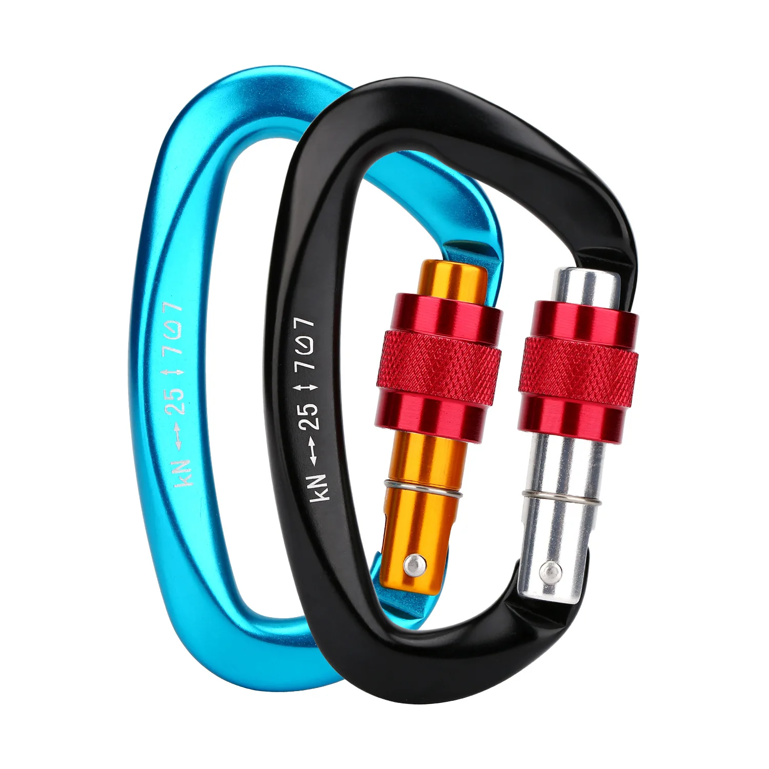 

25KN Mountaineering Caving Rock Climbing Carabiner D Shaped Safety Master Screw Lock Buckle Escalade Equipement